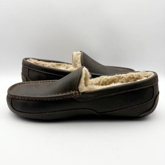 UGG Mens Ascot Matte Slippers US 8 EU 41 Brown Leather NIB main image 8